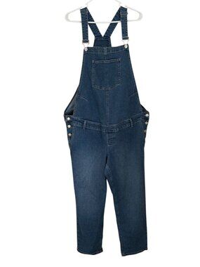Gap Maternity Denim Overalls Medium Wash Blue‎ Bib Jeans Size XL Pregnancy Chic
